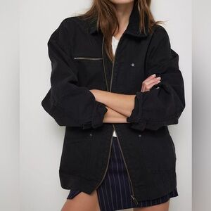 NWT Free People We The Free Easy That Canvas Jacket in Black